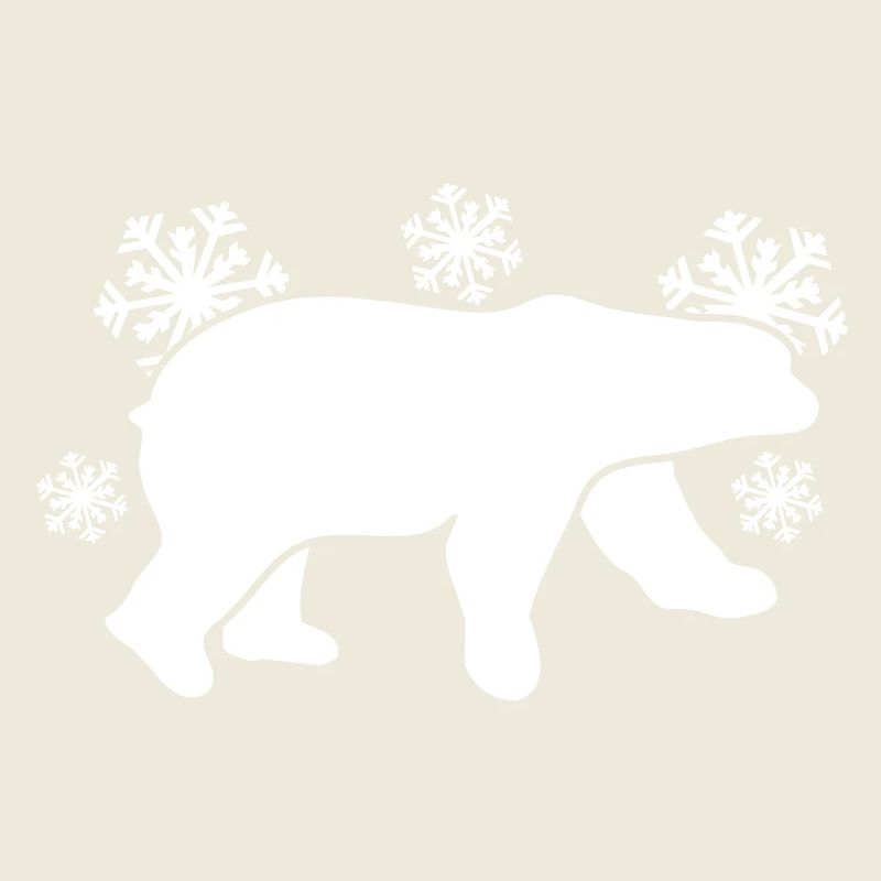 ours polaire avec des flocons de neige de la