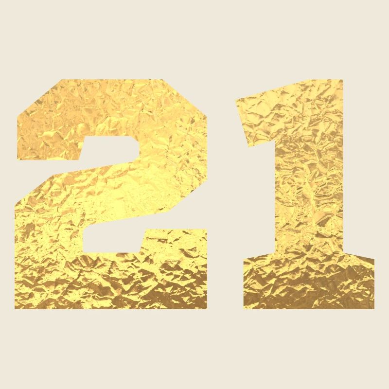 Numéro 21 paillettes doré - 21e anniversaire