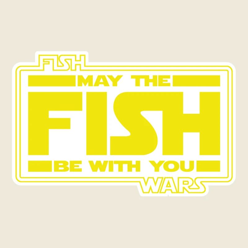 May the Fish be with YOU! (gelb/weiß)