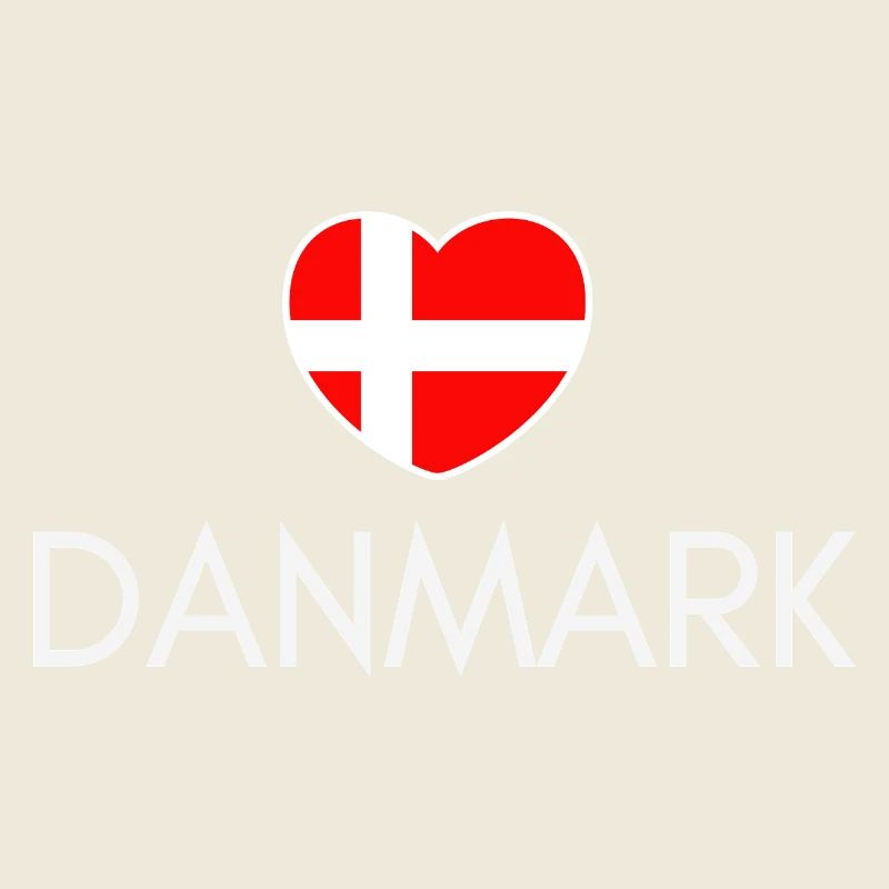 Cœur avec le drapeau du Danemark, j’aime le Danemark