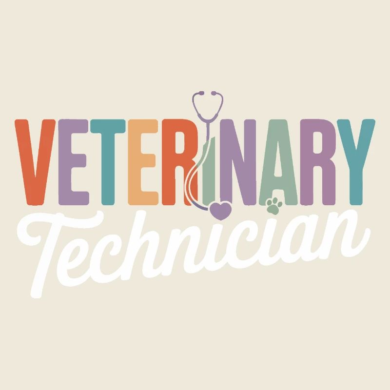 Veterinary Technician Rainbow Logo