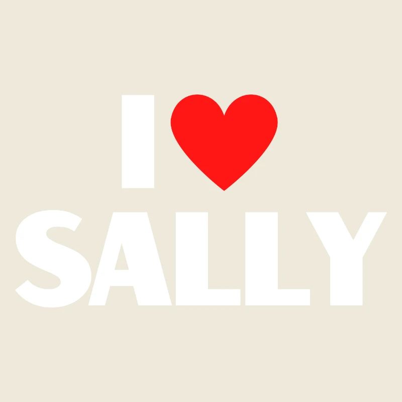 Ich liebe Sally rotes Herz Retro Statement 