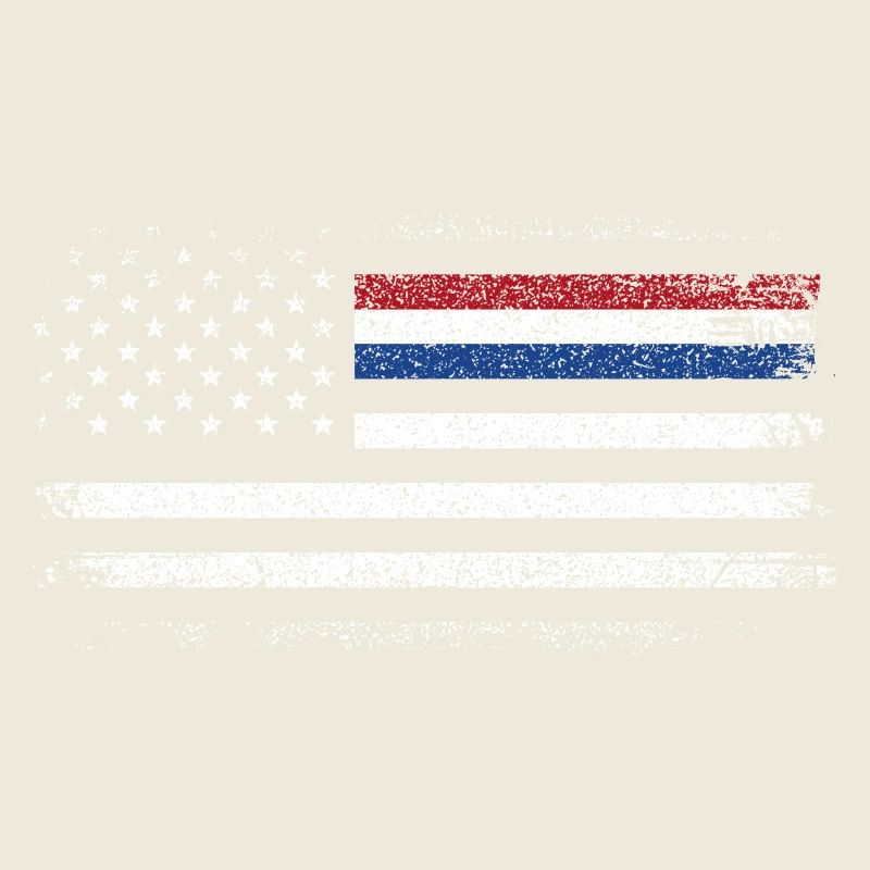 Rugged American Flag with Blue Accent