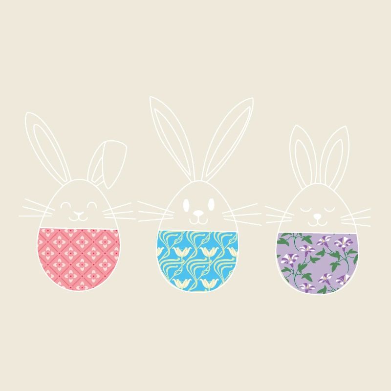 Pâques, mignon lapins de Pâques oeufs de Pâques dessin