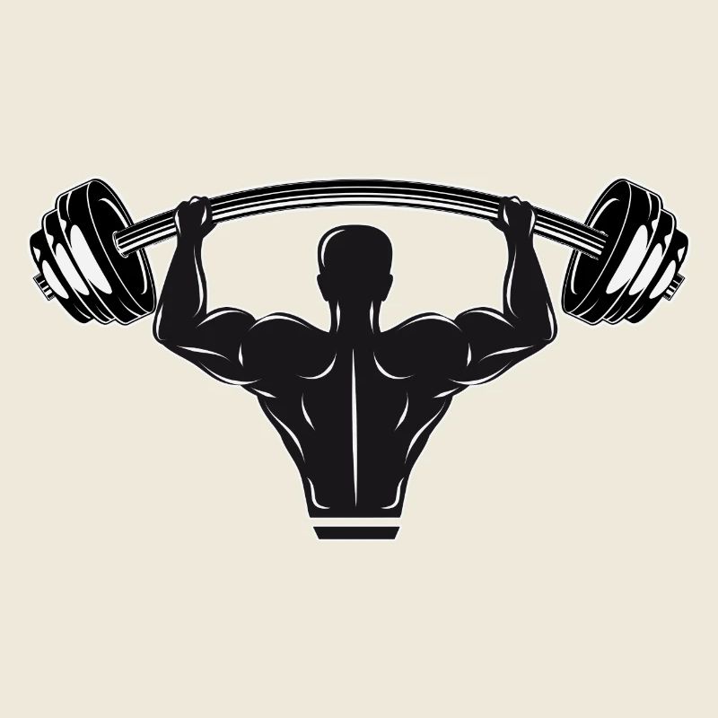 Haltère à la main - bodybuilder avec poids