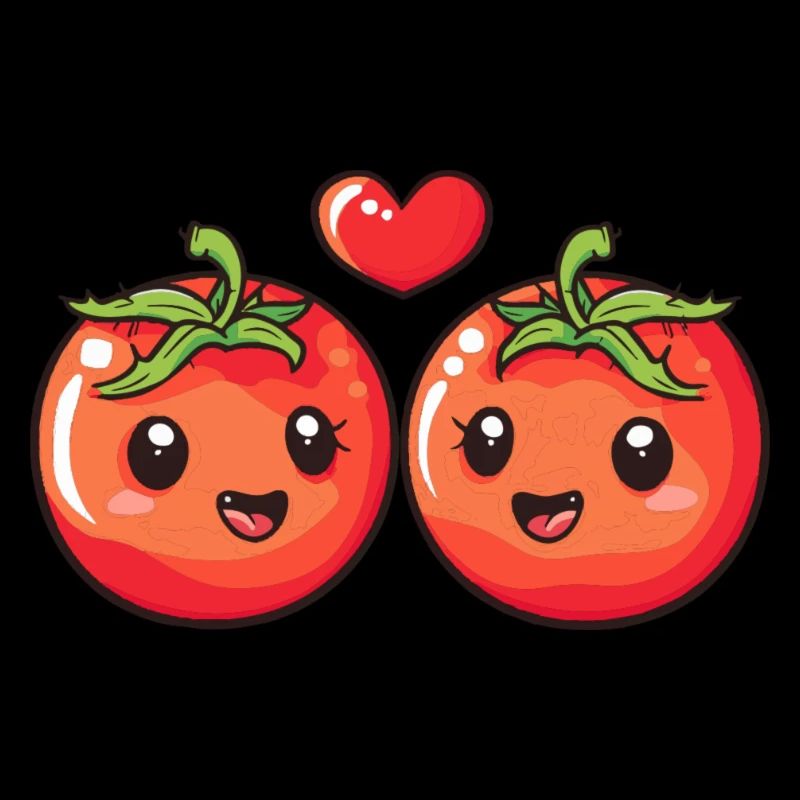 Couple de tomates amour coeur Saint-Valentin