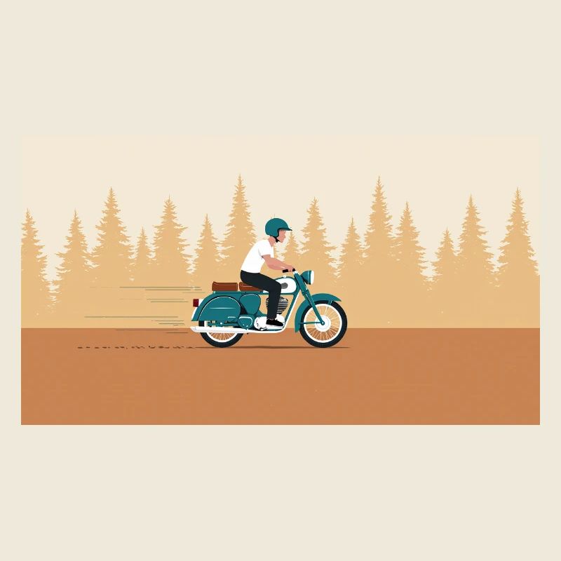 Forest ride in retro look