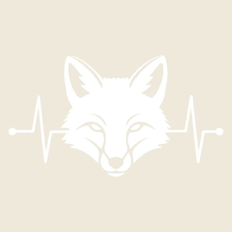 Fox Heartbeat ECG Line Clean Vector