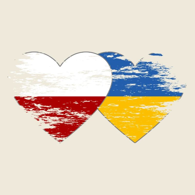 Pologne Ukraine drapeau utilisé coeur