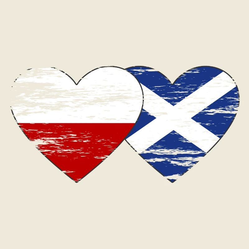 Pologne Ecosse drapeau coeur utilisé