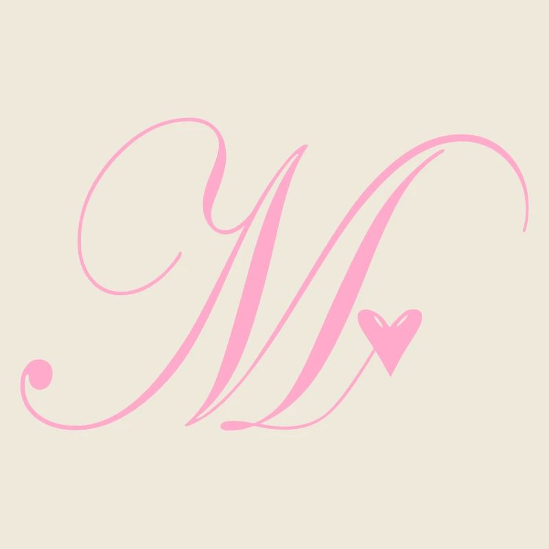 Monogram M Heart Vine