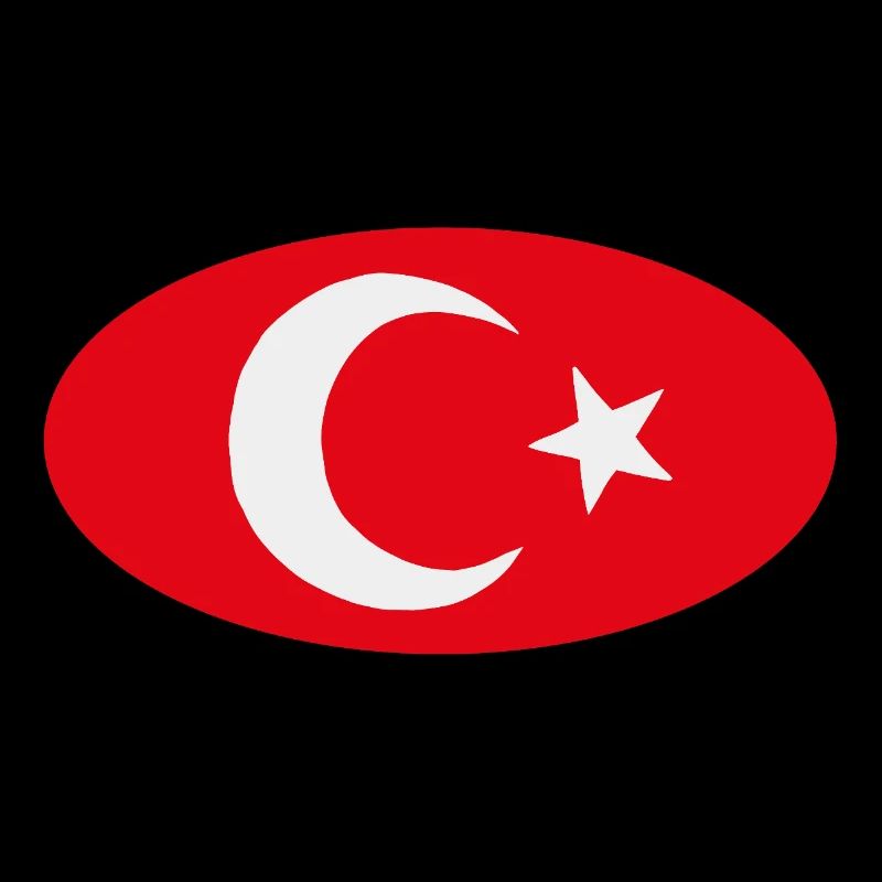 Drapeau Turkiye Turc Ovale