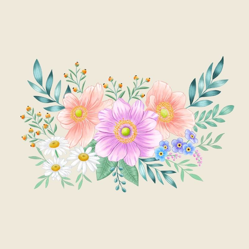 Cadre de fleurs avec beaucoup d’espace pour votre propre texte