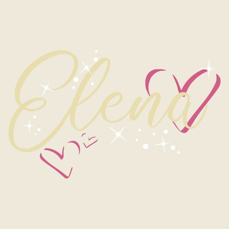 Elena Surname First name Calligraphy Heart