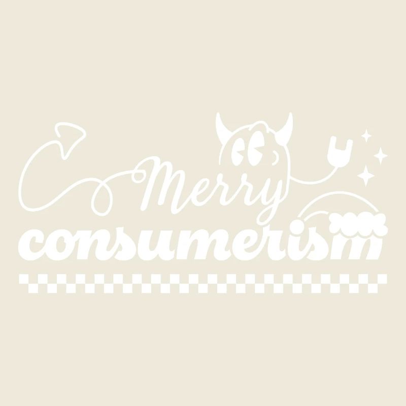 Merry Consumerism Ironic Devil Typography