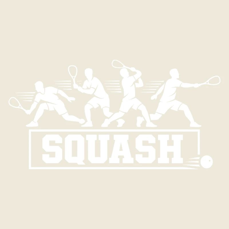 Séquence d’action rétro de joueurs de squash Art de silhouette