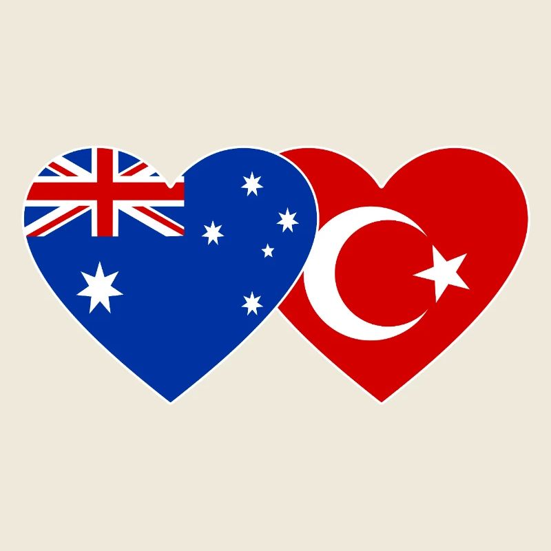 Cœur du drapeau de la Turquie australienne