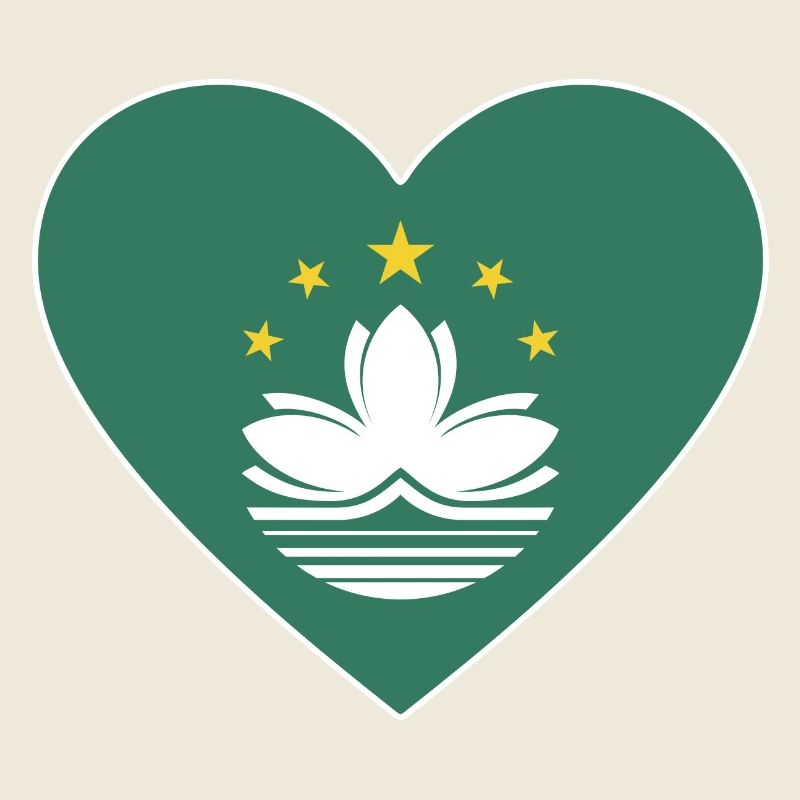 Macau Flag Heart