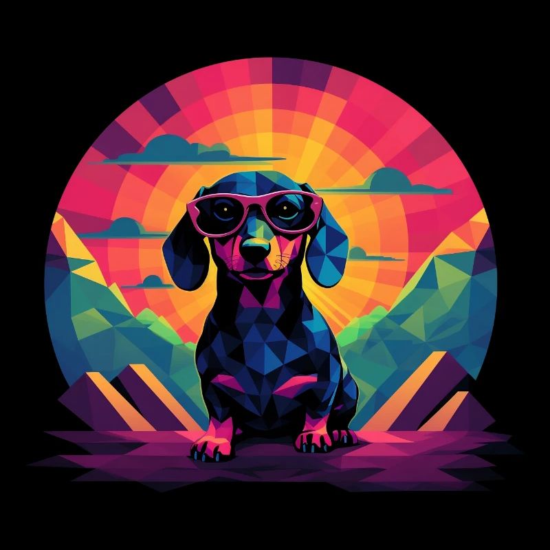 Synthwave Dachshund (no1)