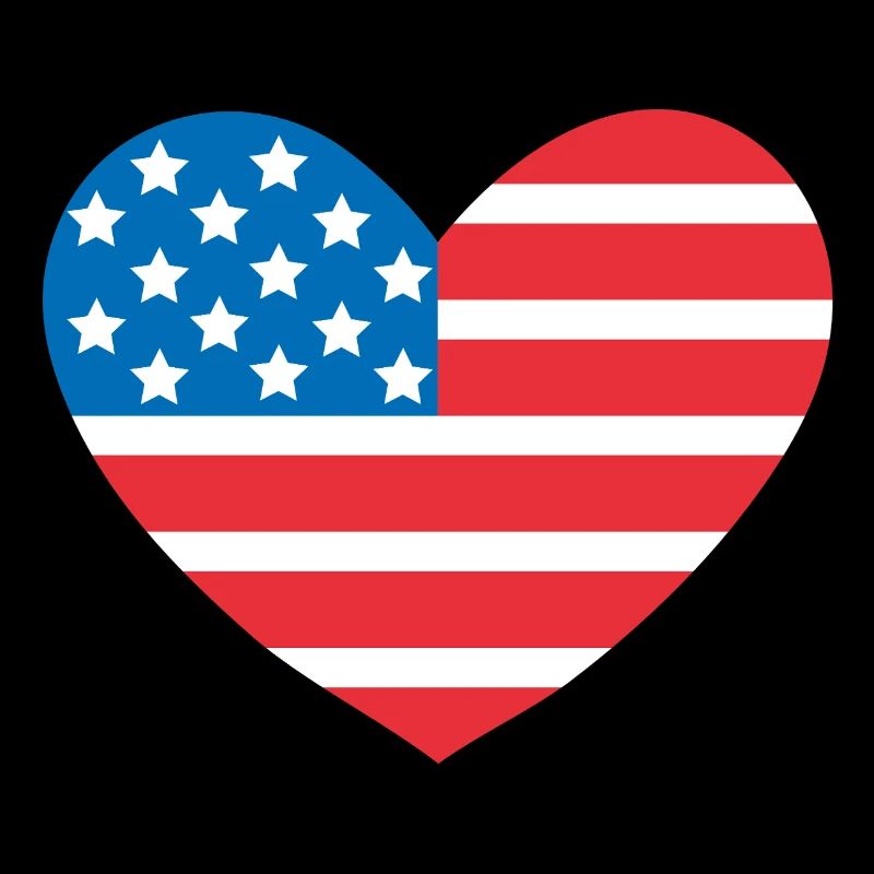 Drapeau des États-Unis en forme de cœur