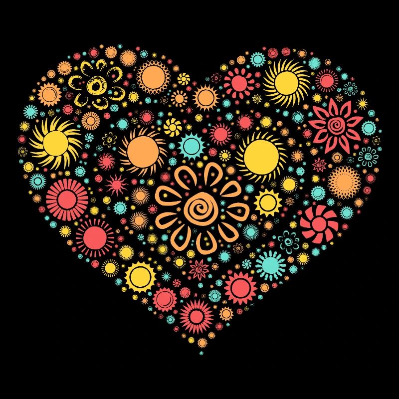 Sunshine Heart - Conception colorée de l’amour d’été