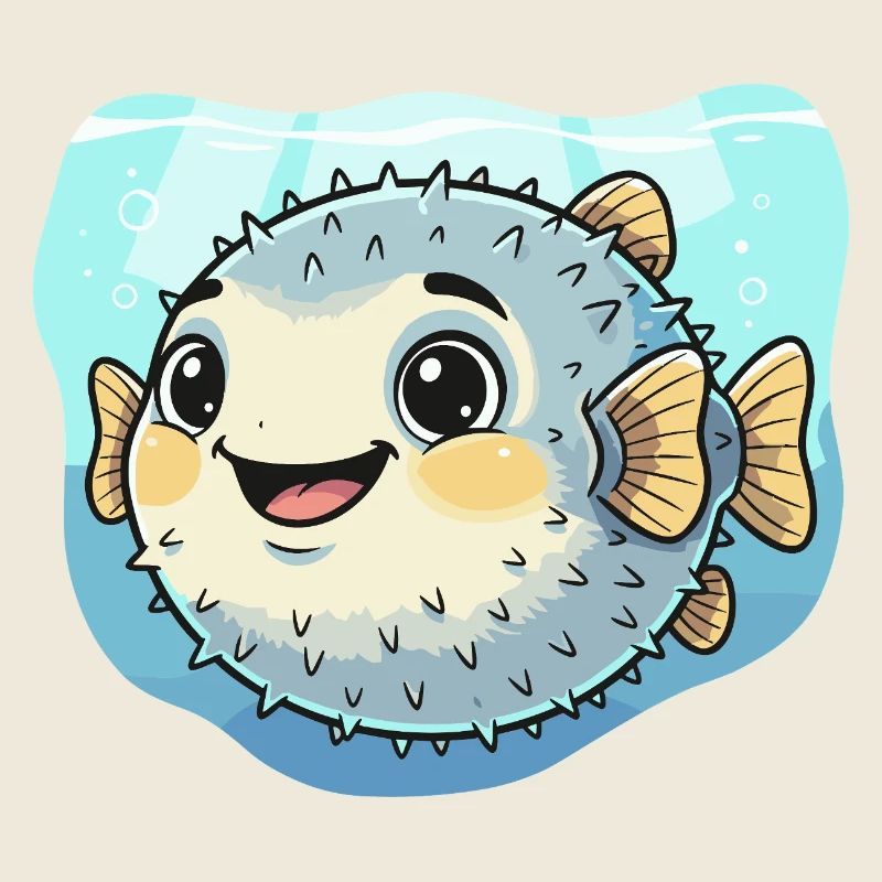 Délice sous-marin du poisson-globe Kawaii