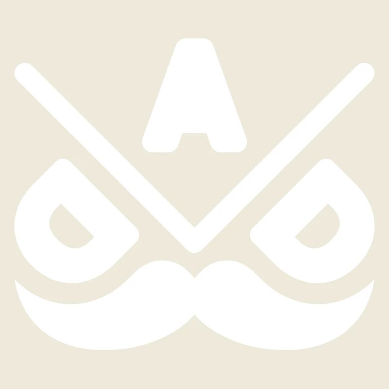 Geometrisches Schnurrbart-Emblem