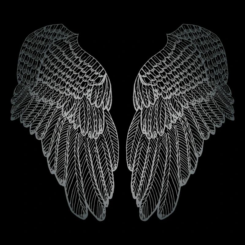 Ailes d'ange gardien argentées en forme de coeur