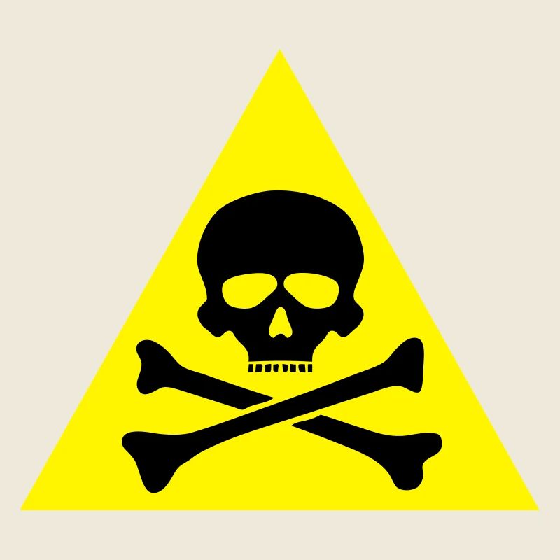 panneau danger tete de mort crane os
