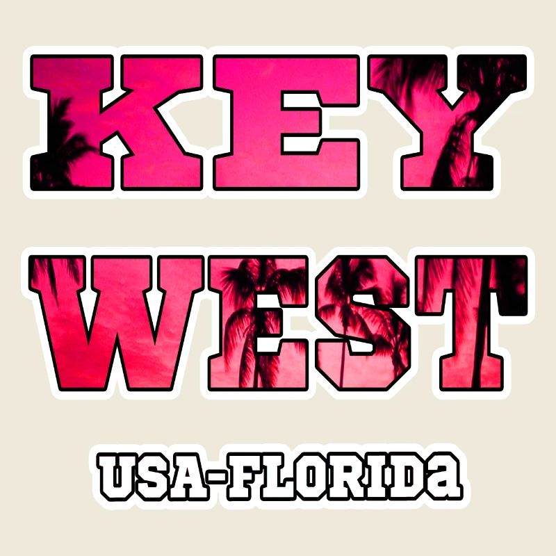 Key West Florida Palm Trees Holiday Souvenir Reminder