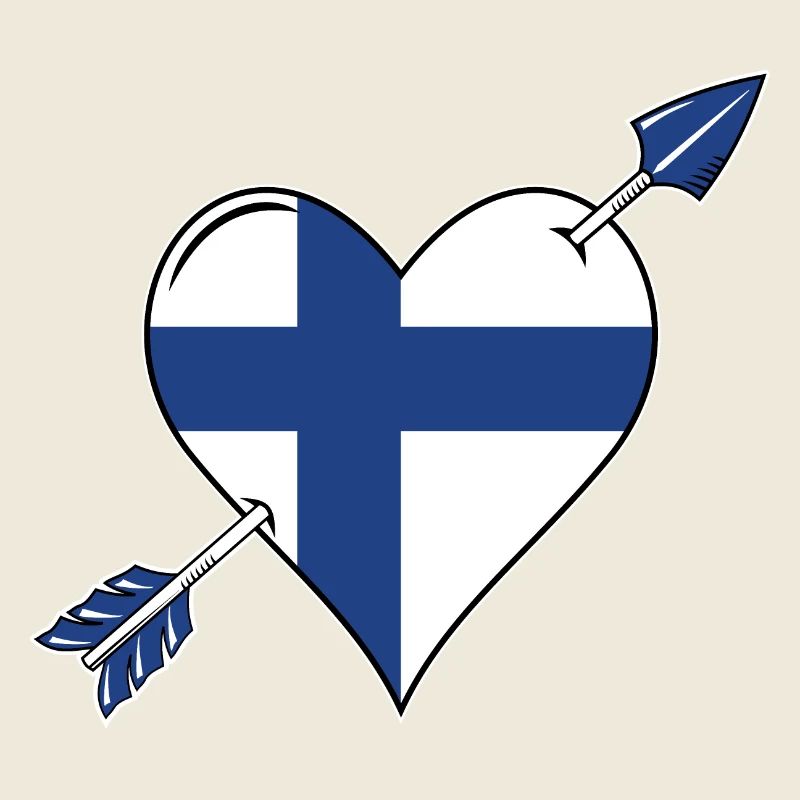 Finlande drapeau coeur amoureux