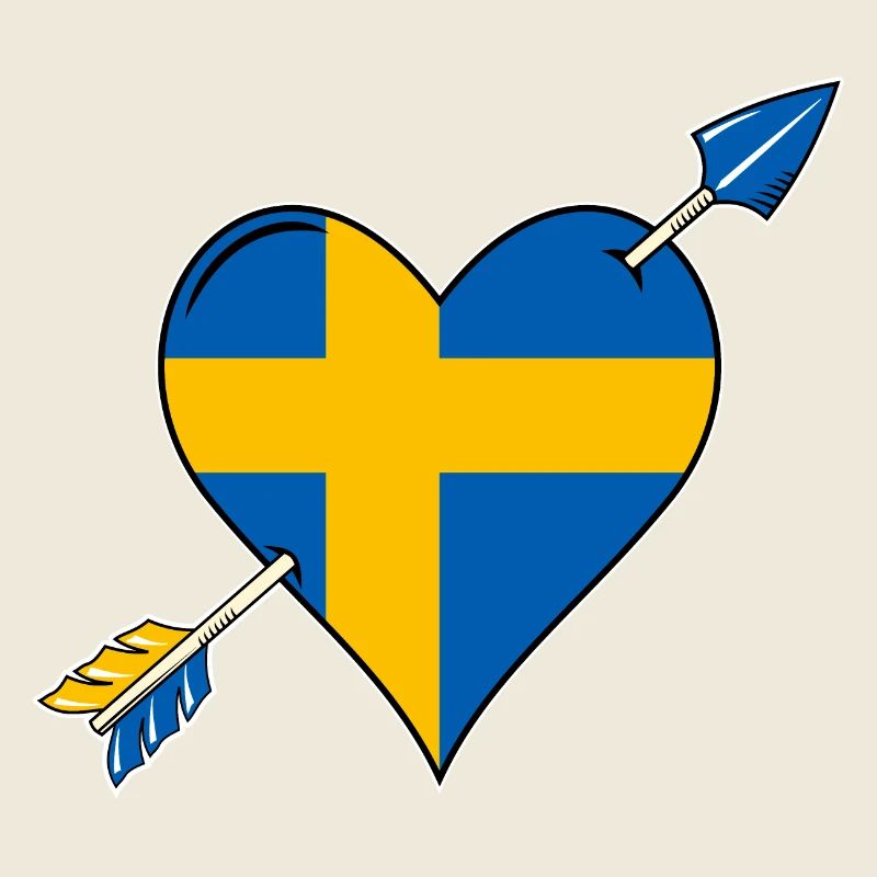 La Suède drapeau coeur amoureux