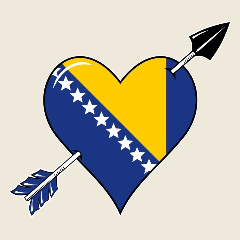 Bosnien Flagge Herz Liebe