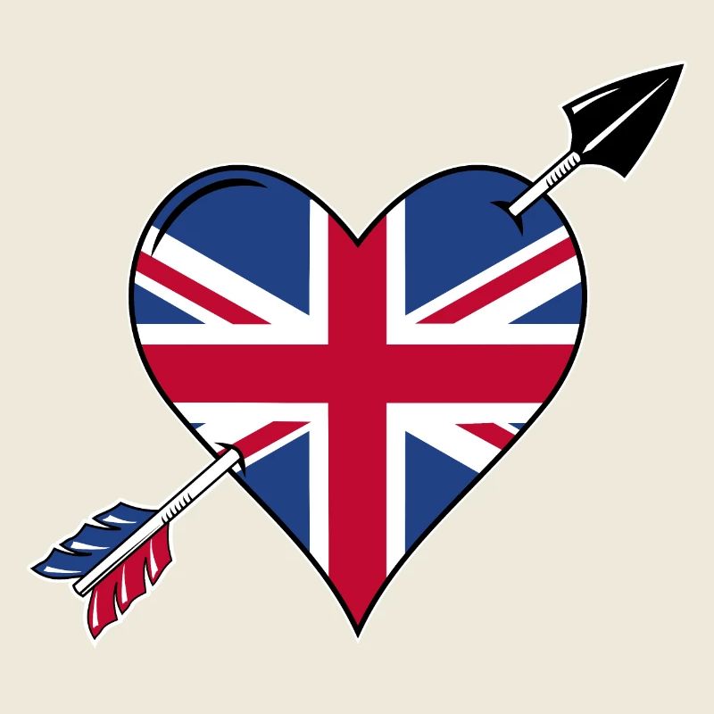 États-Unis Drapeau britannique Drapeau Coeur Amour