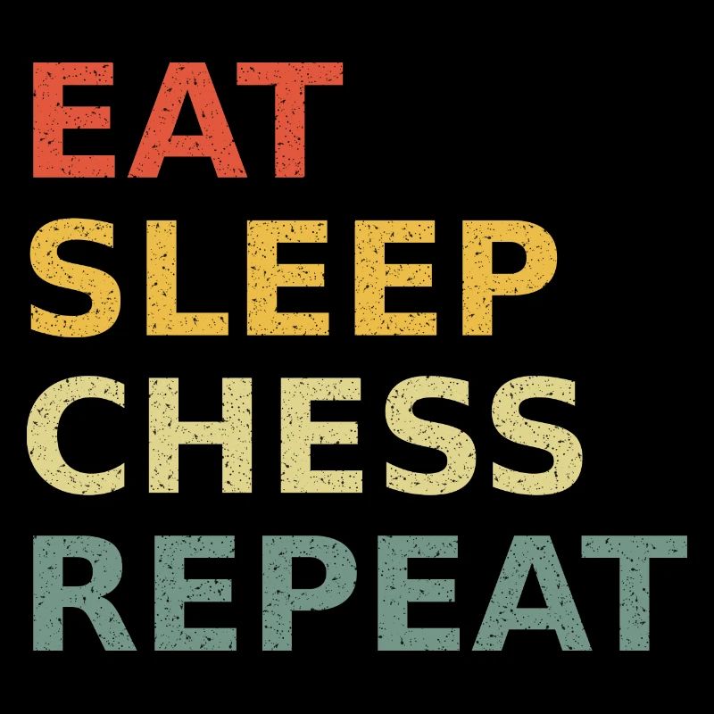 Chess eat sleep repeat vintage retro