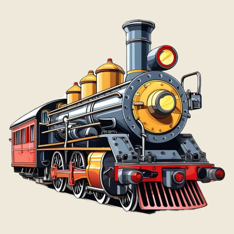 Dampfzug Cartoon Nostalgie
