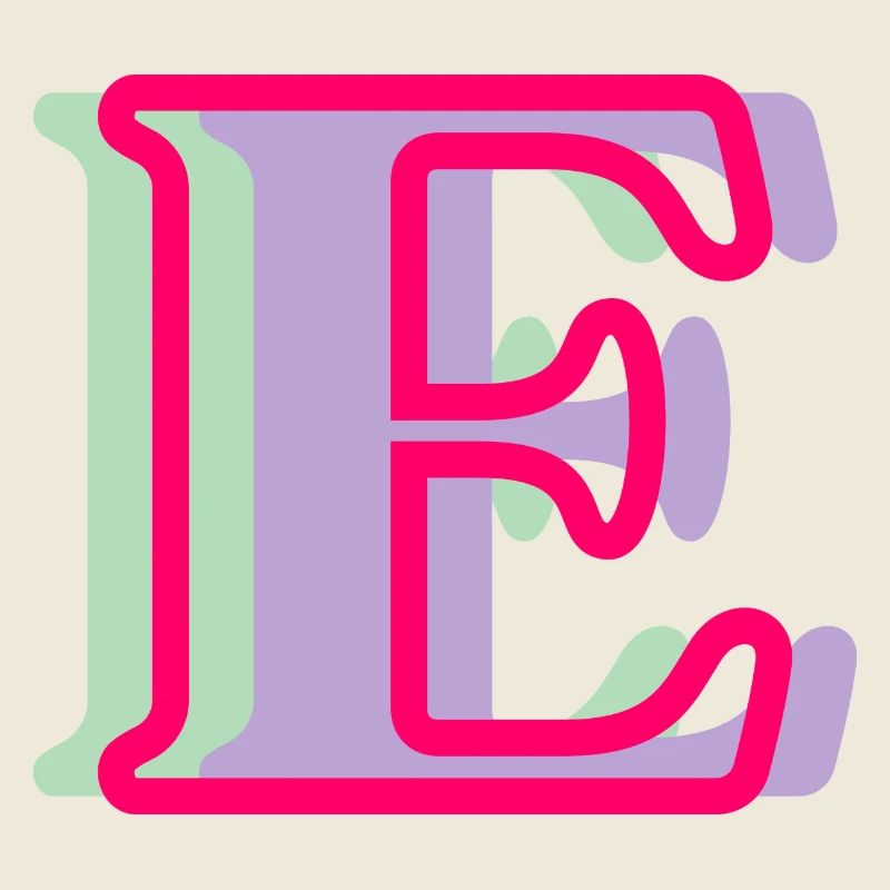 Mehrfarbiger Buchstabe e – originelle Geschenkidee