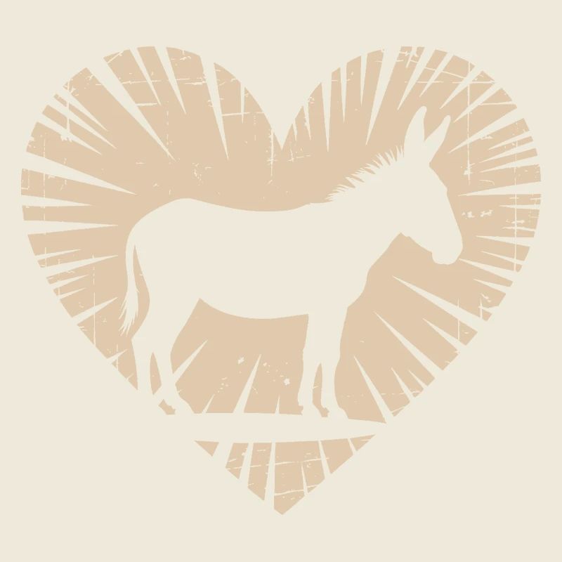 Herz mit Esel Silhouette