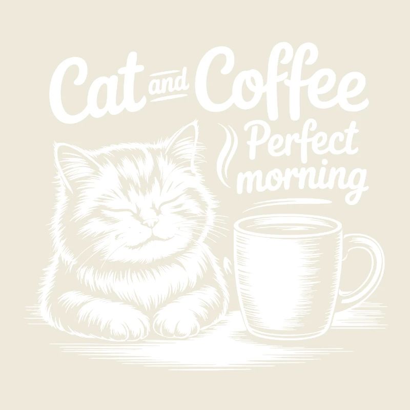 Cat love and coffee enjoyment