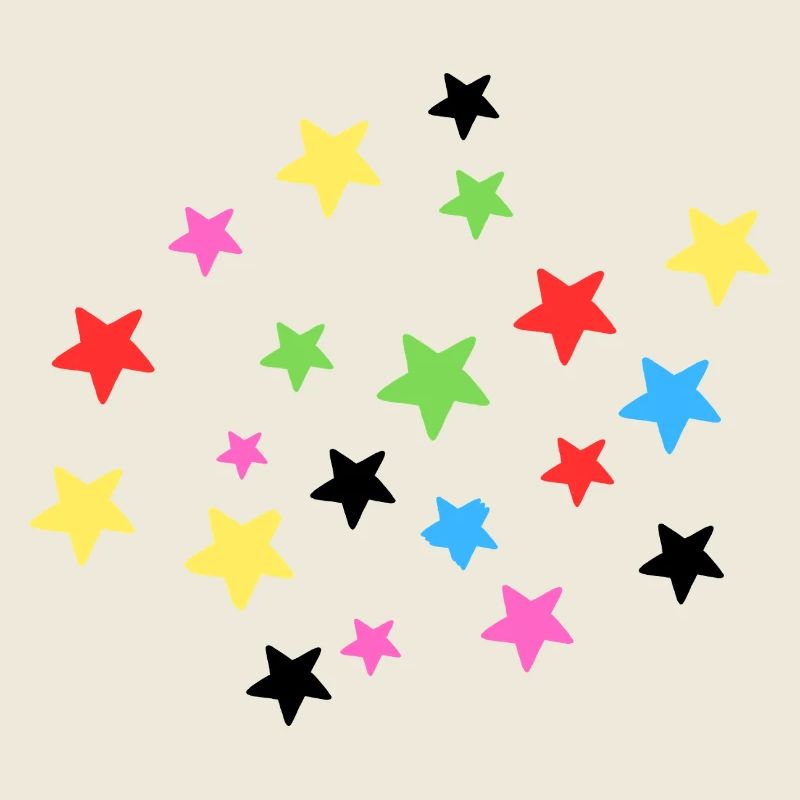 Bunte Sternenexplosion auf Stoff