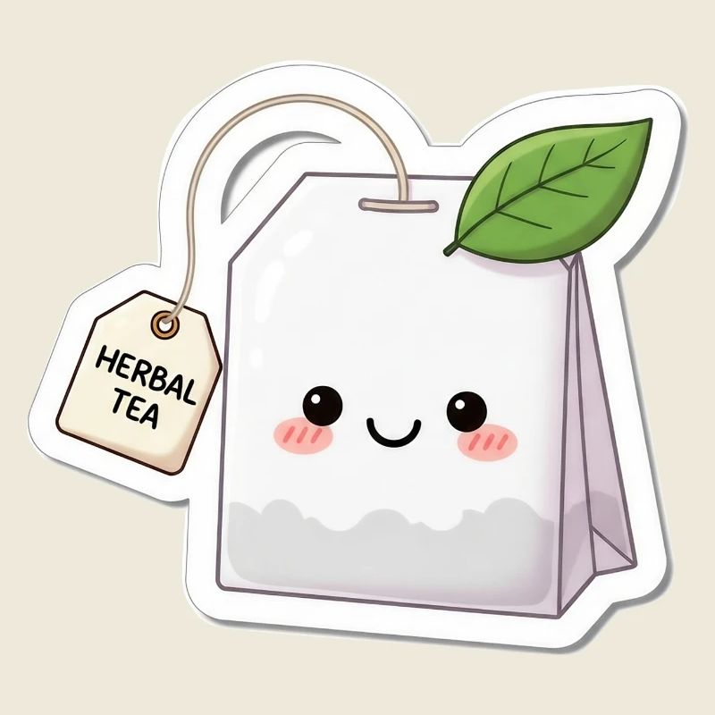 Kawaii Kräutertee Beutel Illustration
