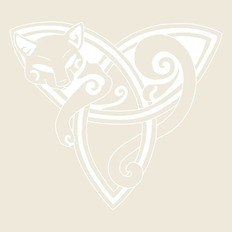 Chat blanc et symbole celte