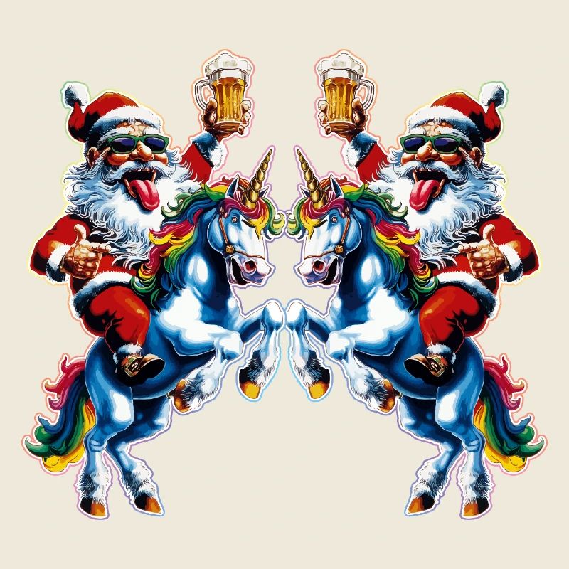 Weihnachtsmann Bier Einhorn Weihnachten