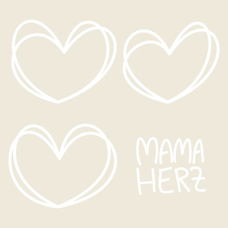 Coeurs dessinés à la main Coeur de maman