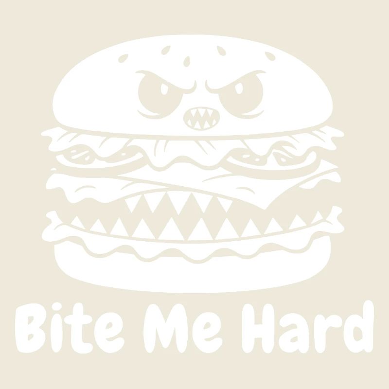 Angry hamburger bite design