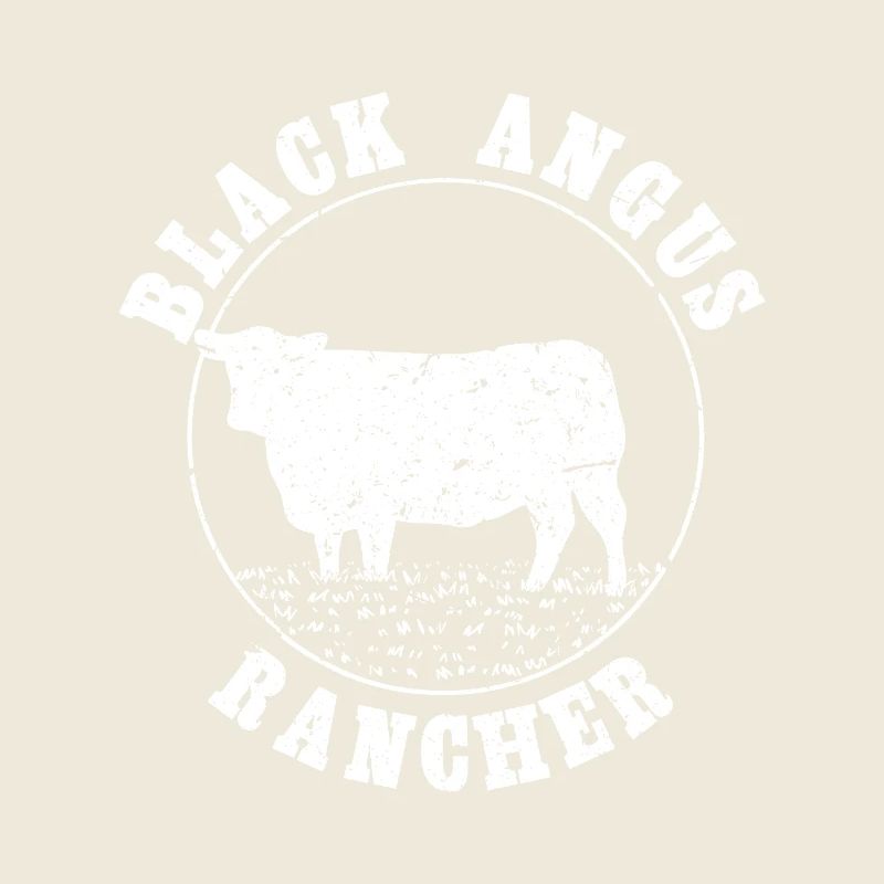 Black Angus Rancher Distressed Cattle Cow Design