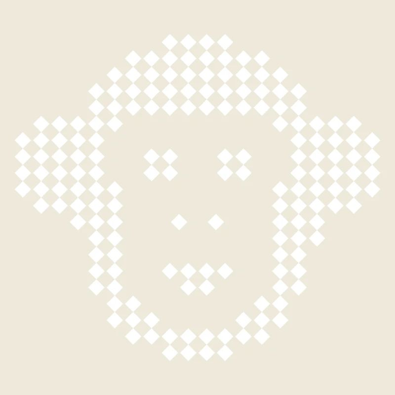 Pixel Monkey Diamant-Emblem