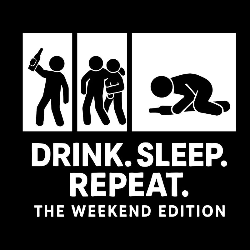 Lustiges Drink. Sleep. Repeat. Design