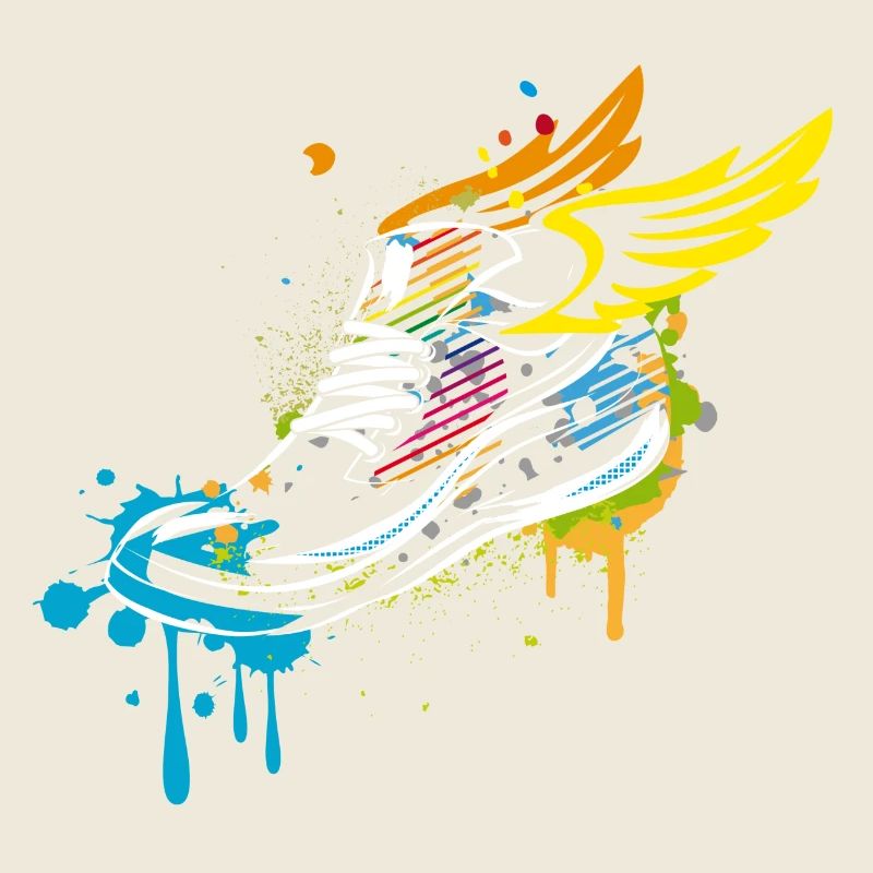 Sneaker graffiti avec des ailes