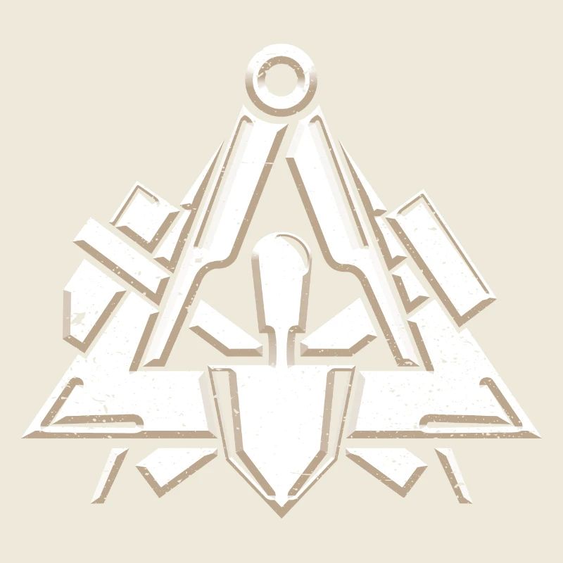 Symbole de la guilde des maçons dans un look grunge 3d cool